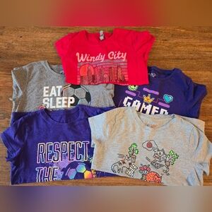 Girls Sz. Small Graphic Tees: Short Sleeved. Soccer, Cats, Gamer Girl